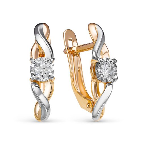 Серьги из золота с фианитами 1200111 Серьги (Au 585)