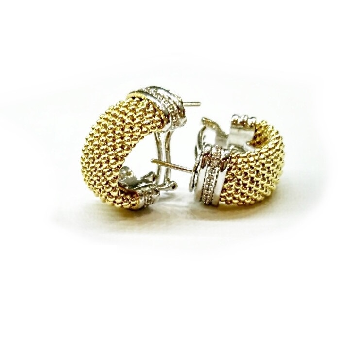 Серьги из желтого золота с цирконами 01097 Серьги (Au 585)