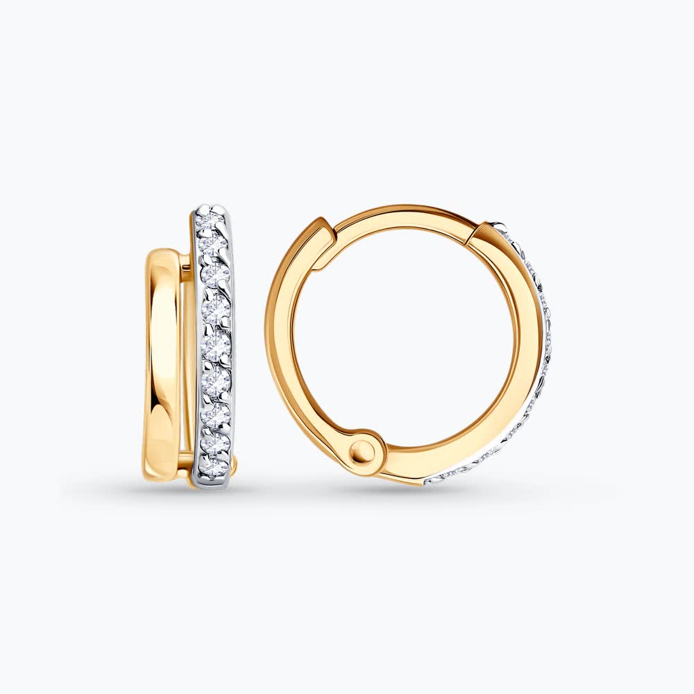 Серьги из золота с фианитами 0200738 Серьги (Au 585)