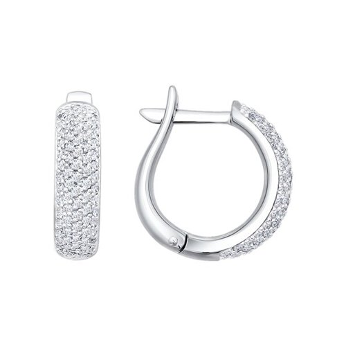 Серьги из белого золота c бриллиантами 1020151 Серьги (Au 585)