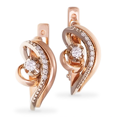 Серьги из золота c бриллиантами Зс-2319 Серьги (Au 585)