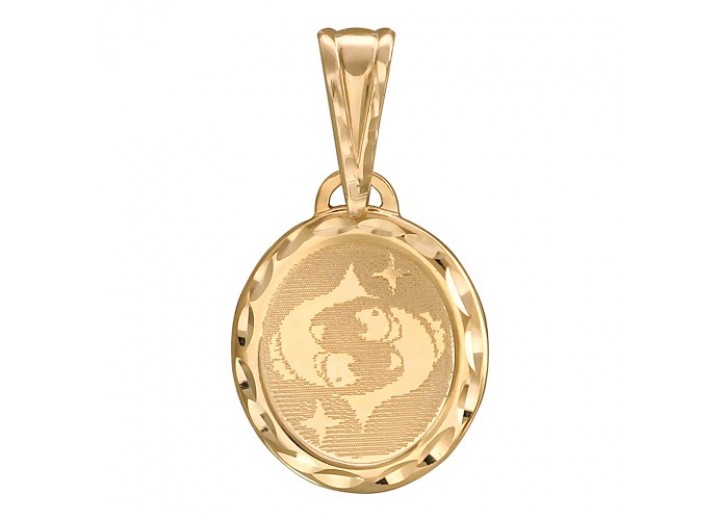 Подвеска из золота знак зодиака Рыбы 01Д714103 Подвеска зодиак (Au 585)