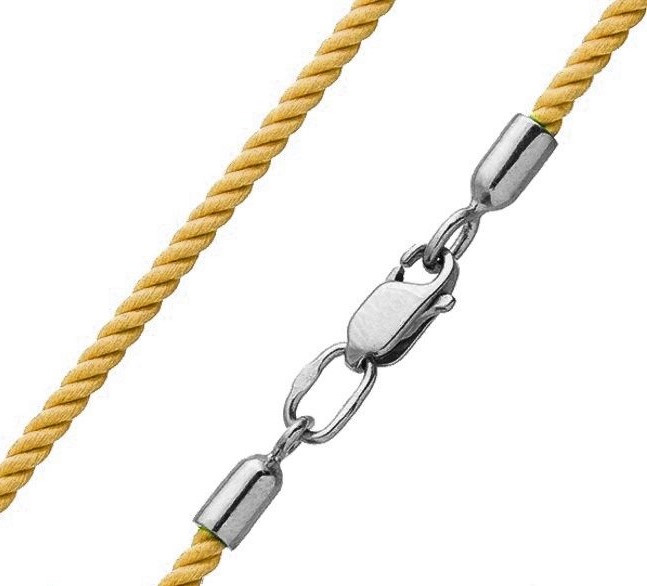 Колье из серебра с текстилем gt15-15/45 Колье (Ag 925)