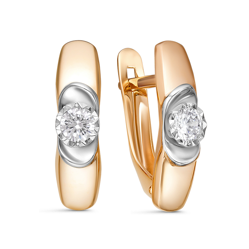 Серьги из золота с фианитами 1200130 Серьги (Au 585)