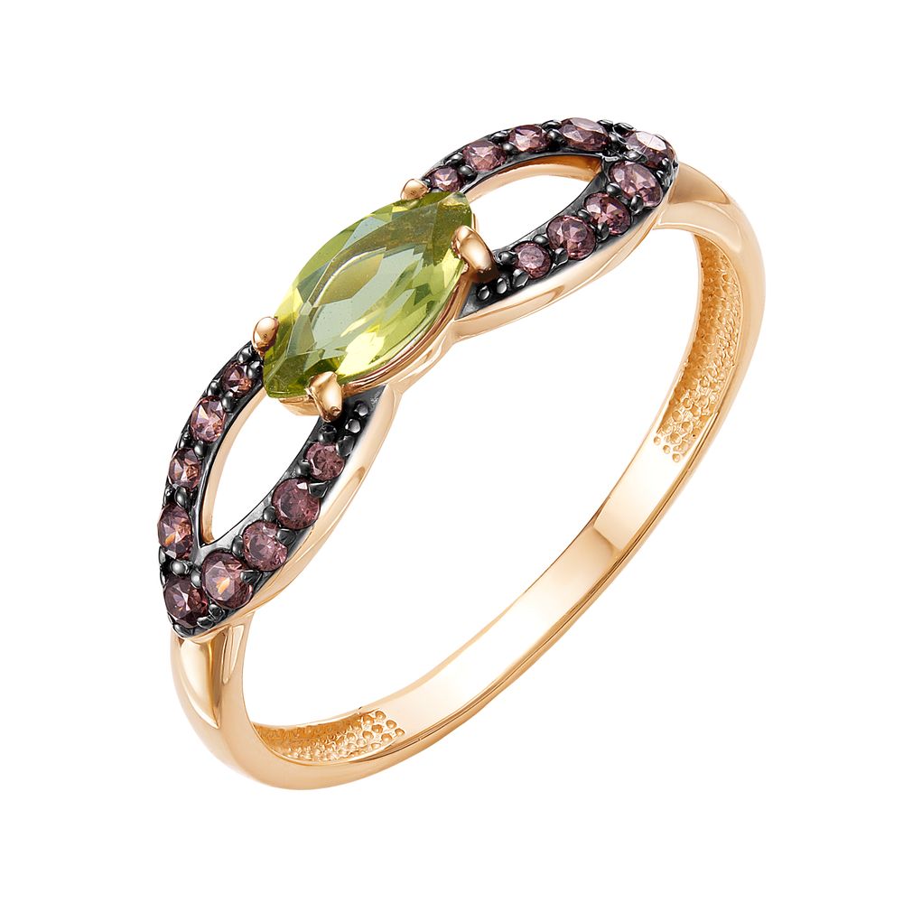 Кольцо из золота с султанитом и фианитами К124-5424М3 Кольцо (Au 585)