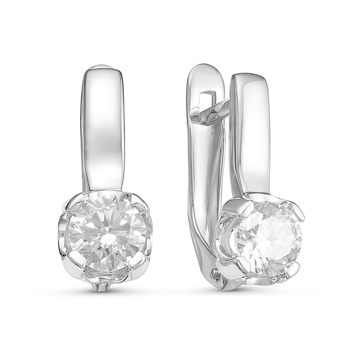 Серьги из серебра с фианитами  с124483 Серьги (Ag 925)