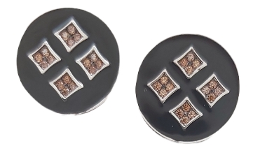 Серьги из серебра с эмалью и кубическим цирконием 2230002006205 Серьги (Ag 925)