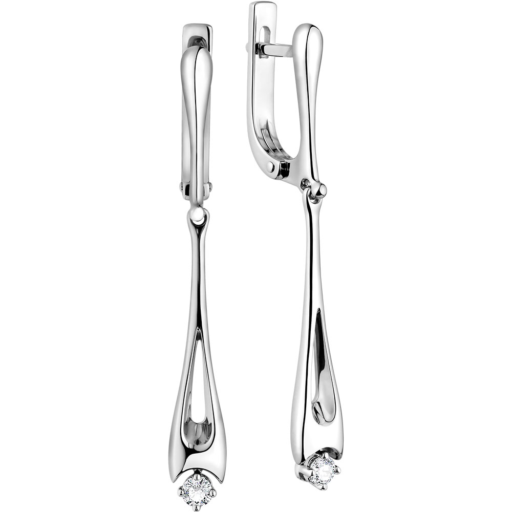 Серьги из золота c бриллиантами Зс-2444 Серьги (Au 585)