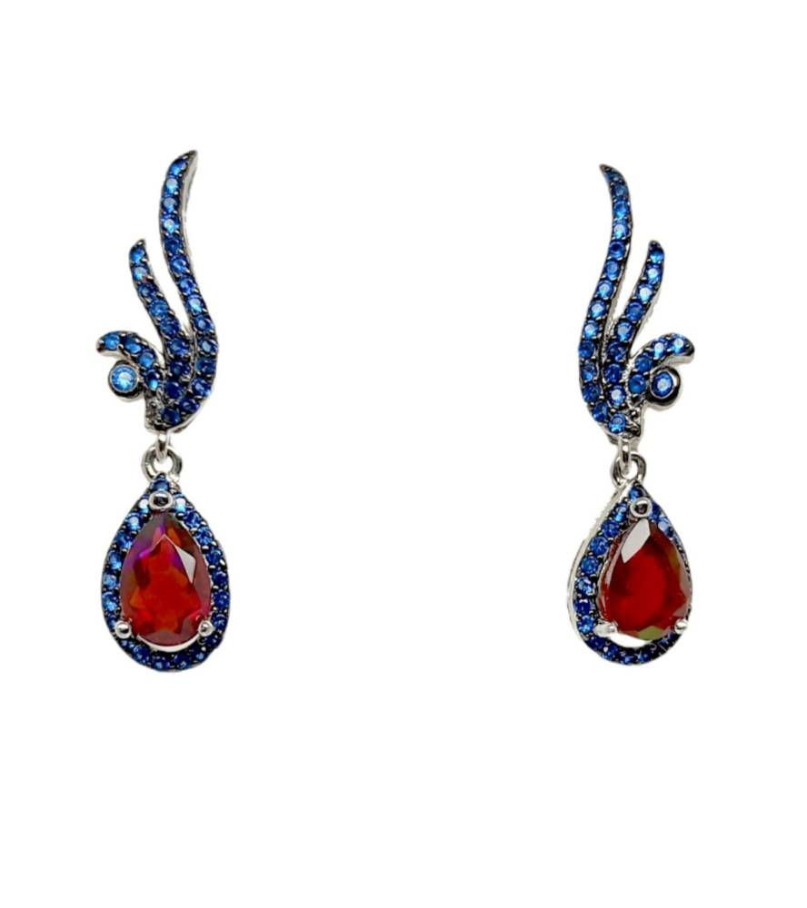 Серьги из серебра с опалами 2580002013803 Серьги (Ag 925)