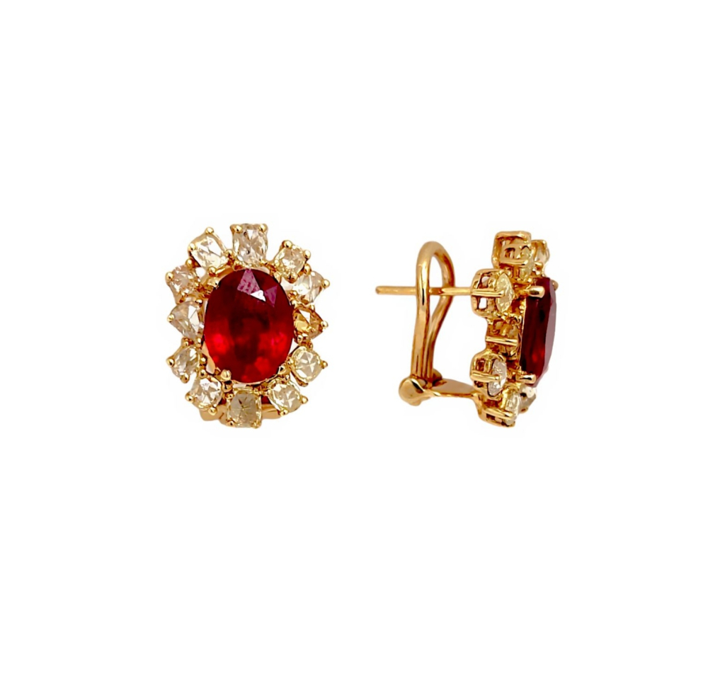 Серьги из золота с рубинами и бриллиантами 0411 JC10-1320 Серьги (Au 750)