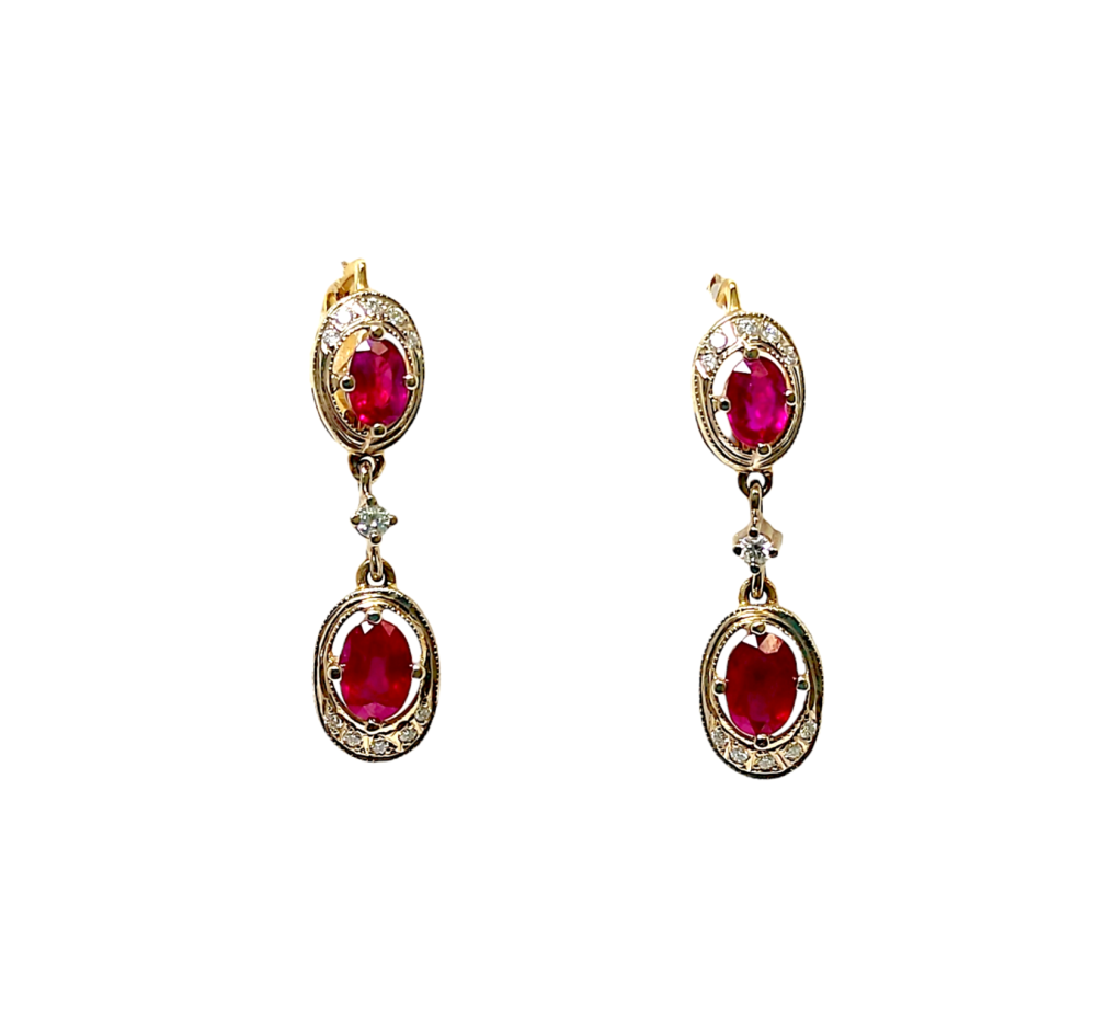 Серьги из золота с рубинами  6229 Серьги (Au 585)