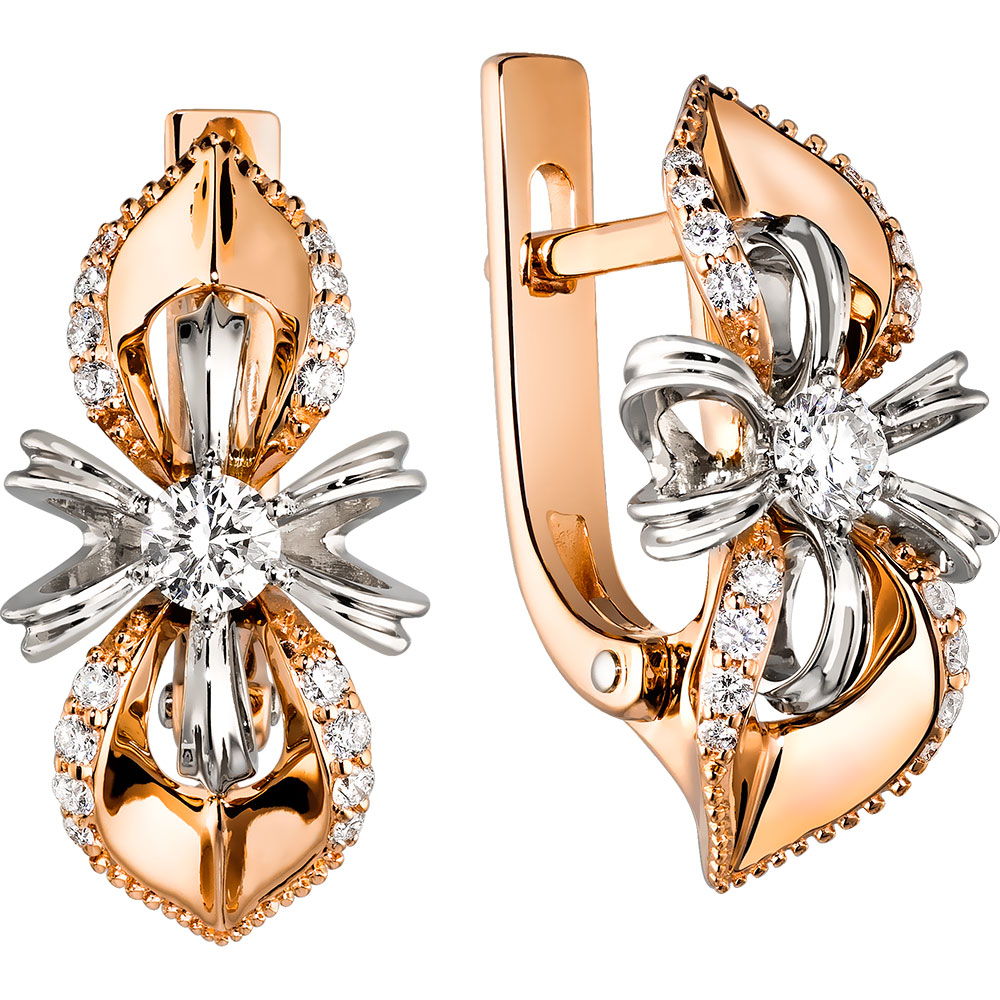 Серьги из золота c бриллиантами Зс-2543 Серьги (Au 585)