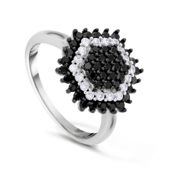Кольцо из серебра с фианитами. 46288 Кольцо (Ag 925)
