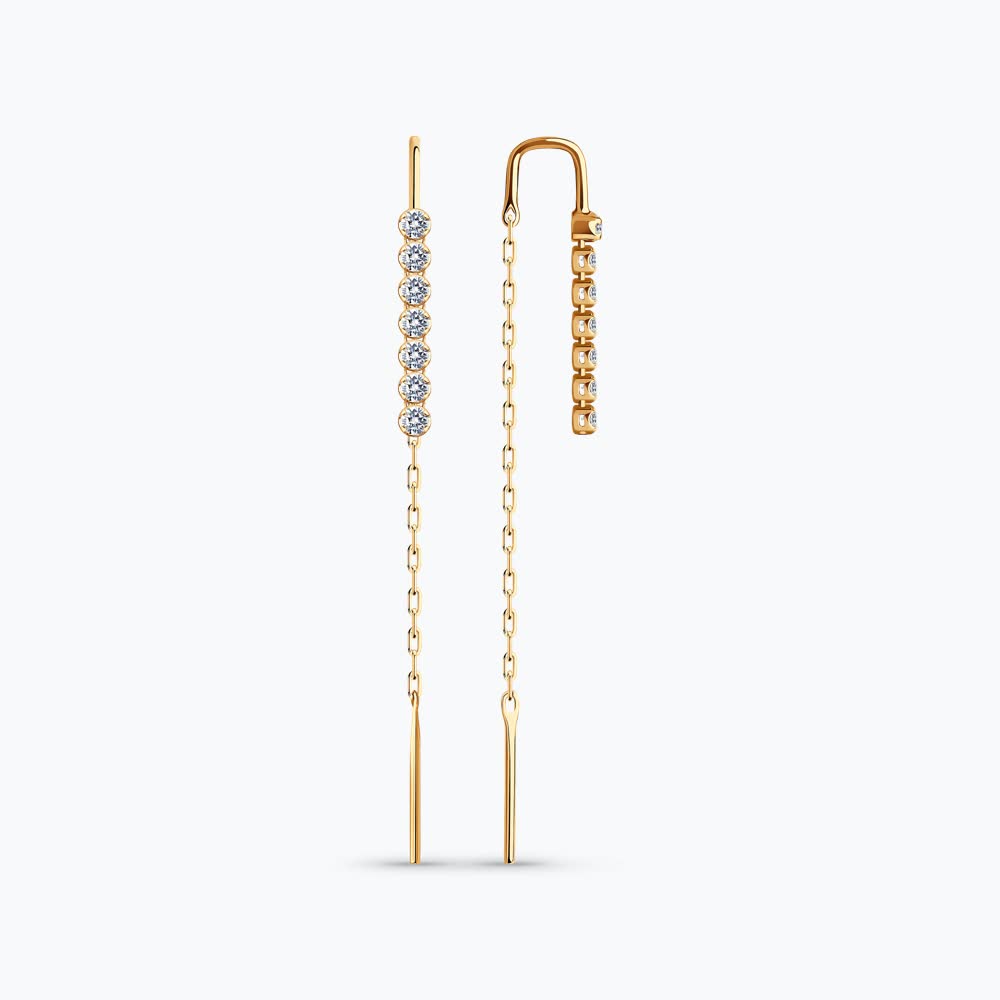 Серьги из золота с фианитами 029715 Серьги (Au 585)