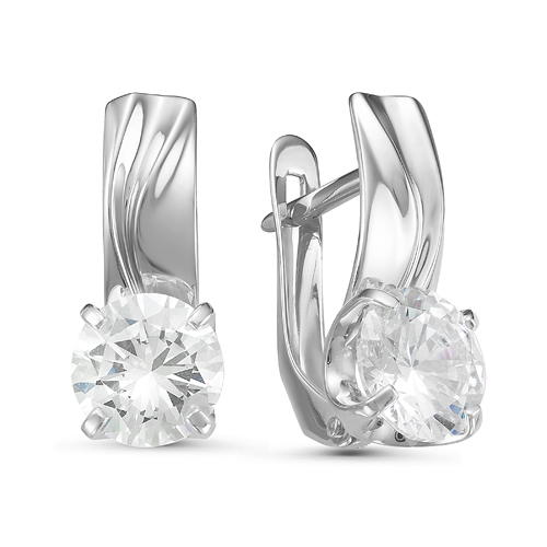 Серьги из серебра с фианитами  с126733 Серьги (Ag 925)