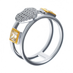 Кольцо из серебра с кубическими циркониями 6220004019105 Кольцо (Ag 925)
