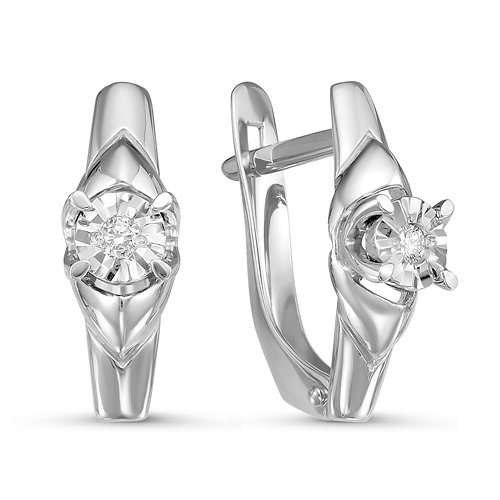 Серьги из белого золота c бриллиантами БР121099б Серьги (Au 585)