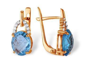 Серьги из золота с ониксом 2180191 Серьги (Au 585)