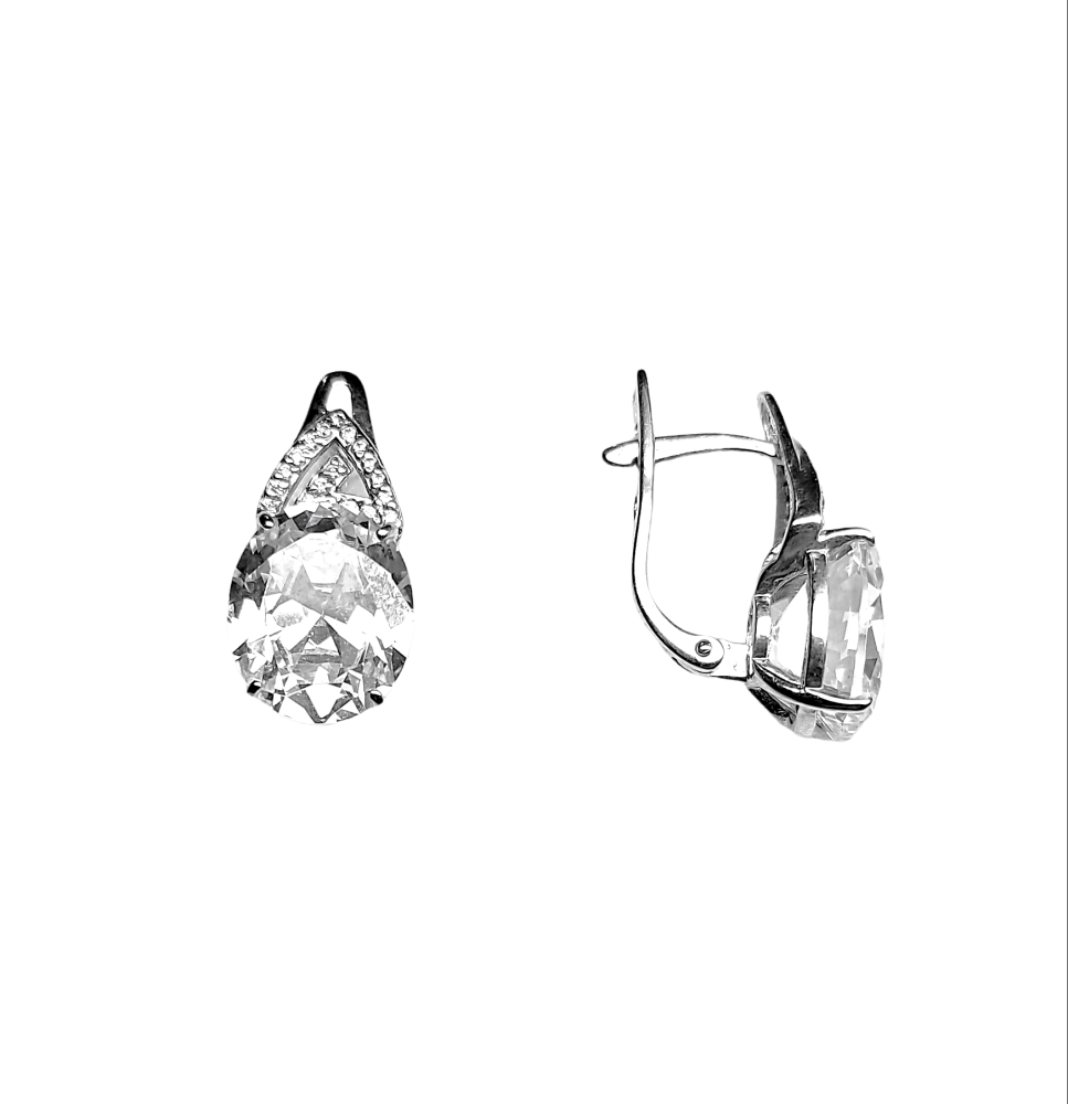 Серьги из серебра с горным хрусталем 00167-231 Серьги (Ag 925)
