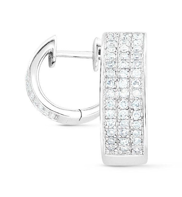 Серьги из белого золота c бриллиантами 43522 Серьги (Au 585)