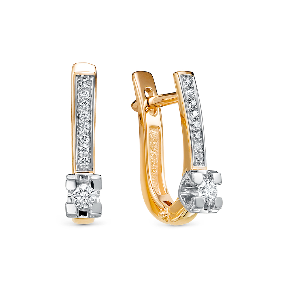 Серьги из золота с бриллиантами 214-2100 Серьги (Au 585)