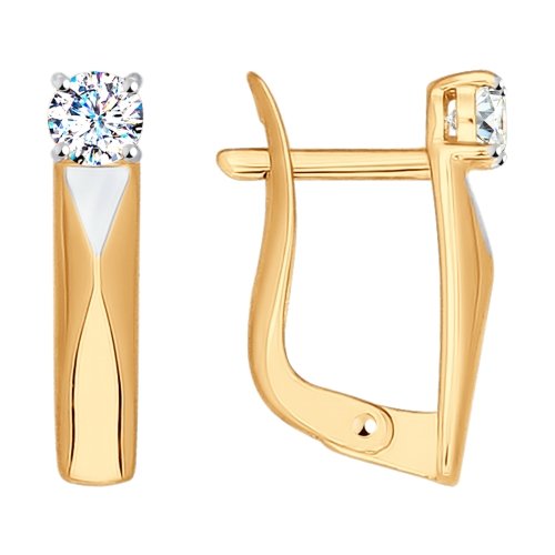 Серьги из золота с фианитами 027136 Серьги (Au 585)