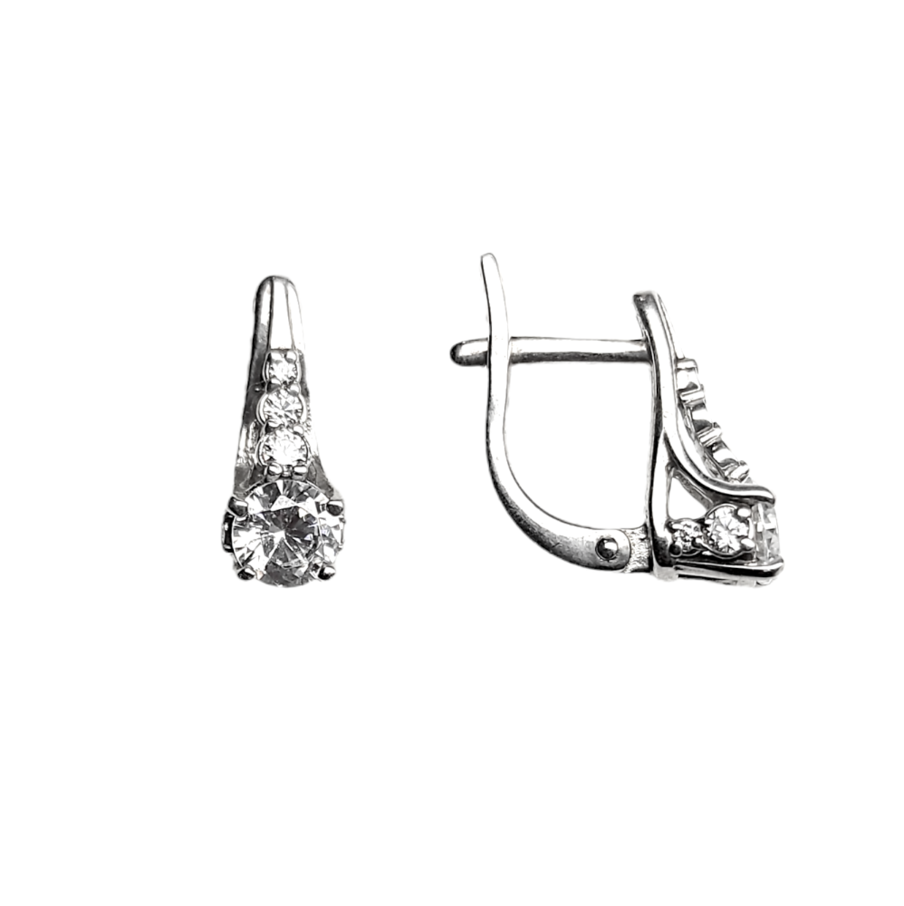Серьги из серебра с горным хрусталем 00240-231 Серьги (Ag 925)