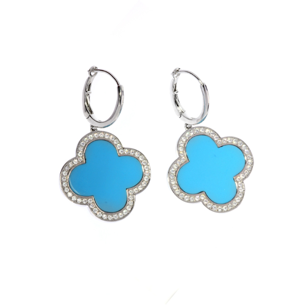 Серьги из серебра с бирюзой 3670001019208 Серьги (Ag 925)