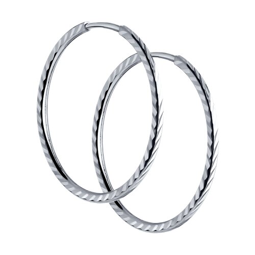 Серьги из серебра конго с алмазной гранью 94140073 Серьги (Ag 925)