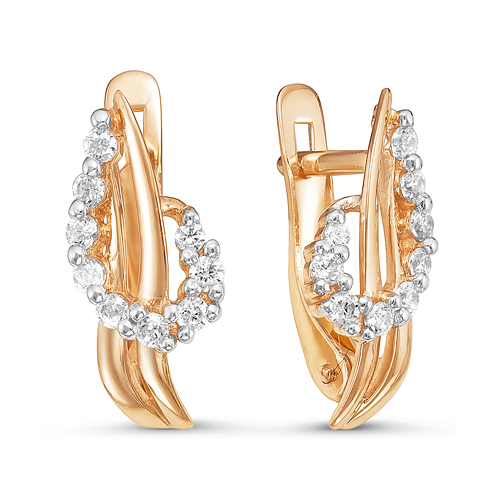 Серьги из золота с фианитами 124826 Серьги (Au 585)