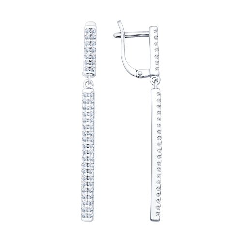 Серьги из серебра c фианитами 94021791 Серьги (Ag 925)