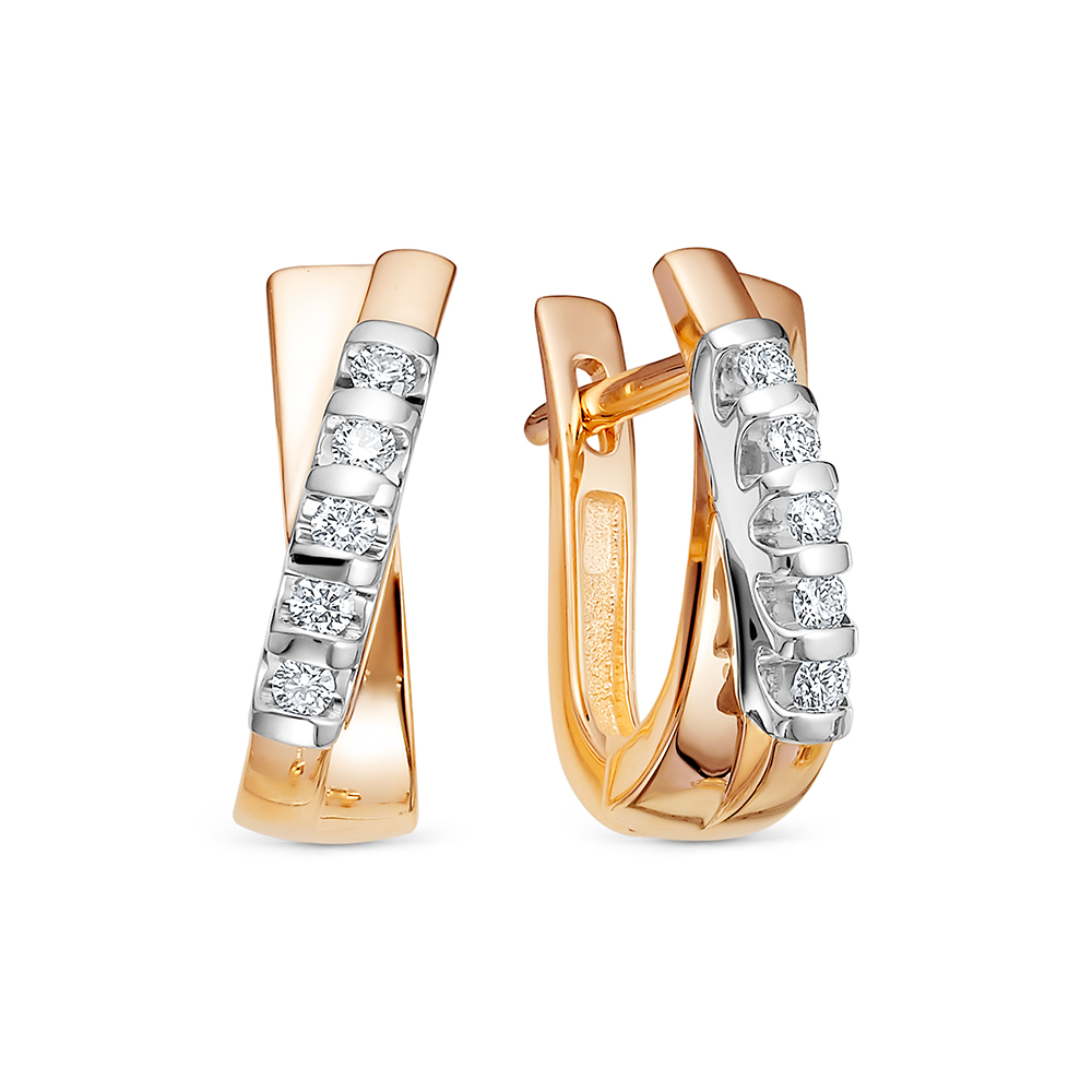Серьги из золота с бриллиантами 387-2100 Серьги (Au 585)