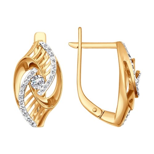 Серьги из золота c бриллиантами 1020474 Серьги (Au 585)