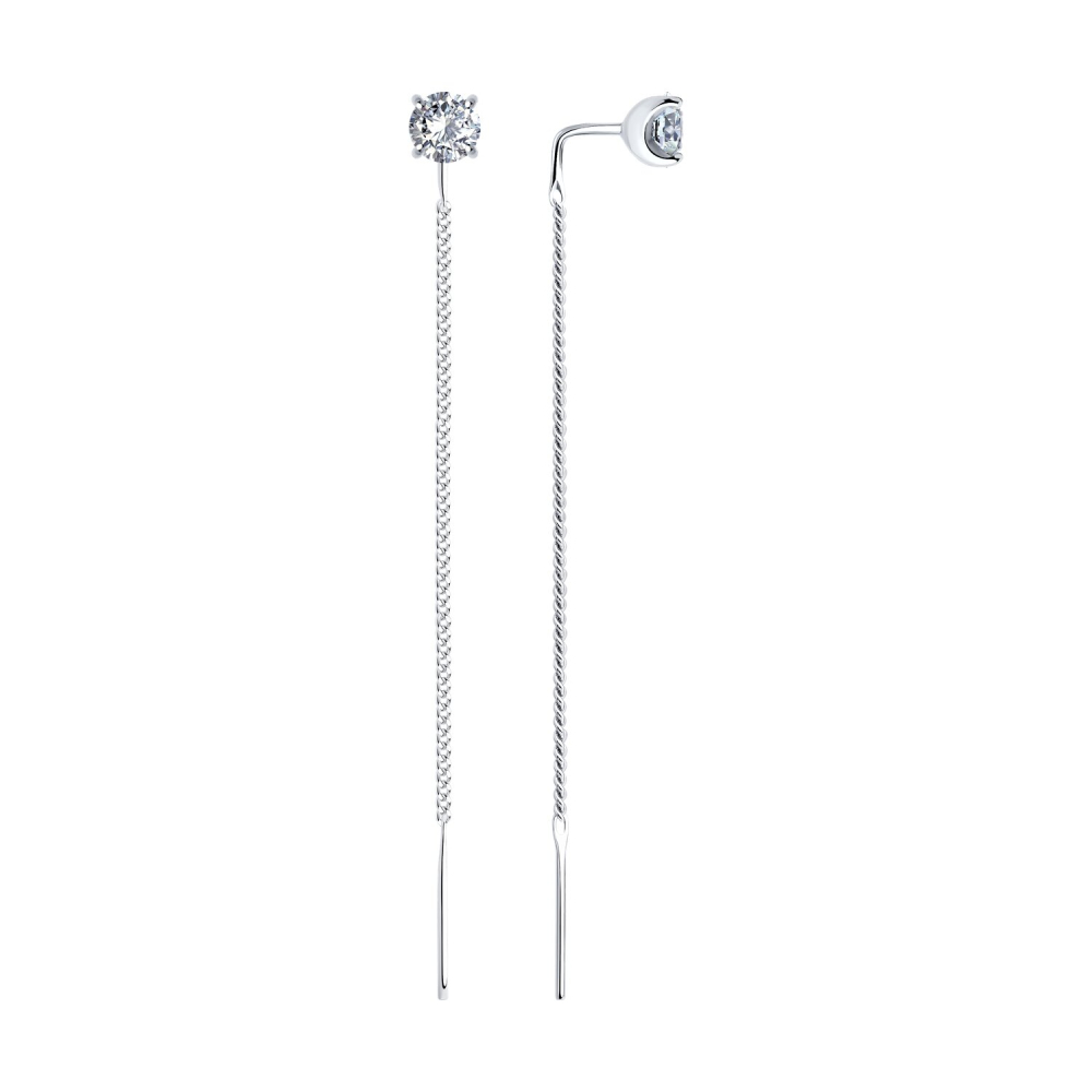 Серьги из серебра с фианитами  94026414 Серьги (Ag 925)