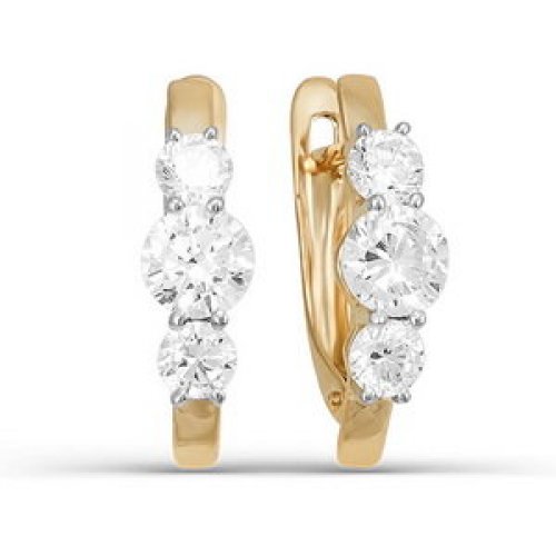 Серьги из золота с фианитами 122940 Серьги (Au 585)