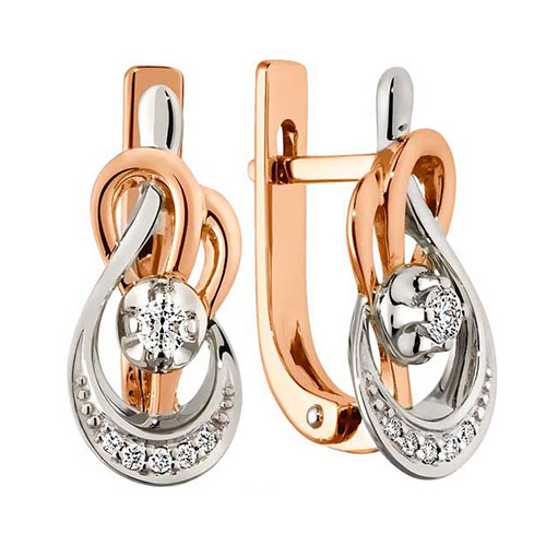Серьги из золота c бриллиантами Зс-2489 Серьги (Au 585)