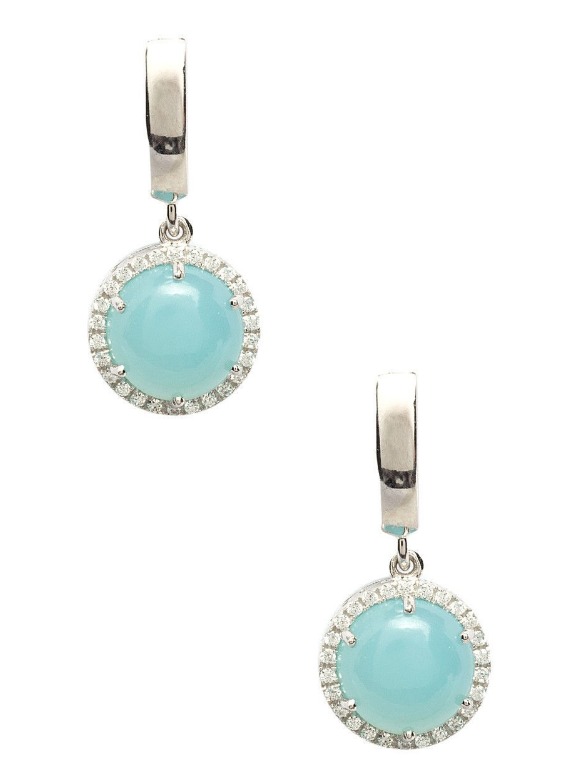 Серьги из серебра с халцедоном 2429930049 Серьги (Ag 925)