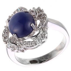 Серьги из серебра с сапфирами и кубическими циркониями 2380001041101 Кольцо (Ag 925)