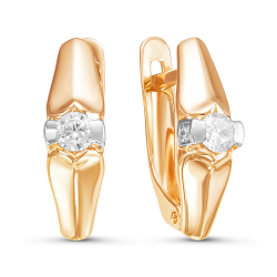 Серьги из золота с фианитами 126116 Серьги (Au 585)