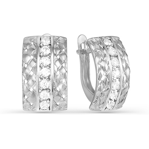 Серьги из серебра с фианитами  с124632 Серьги (Ag 925)