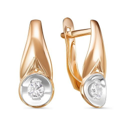 Серьги из золота с фианитами 127236 Серьги (Au 585)