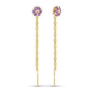 Серьги из золота с фианитами 140066 Серьги (Au 585)