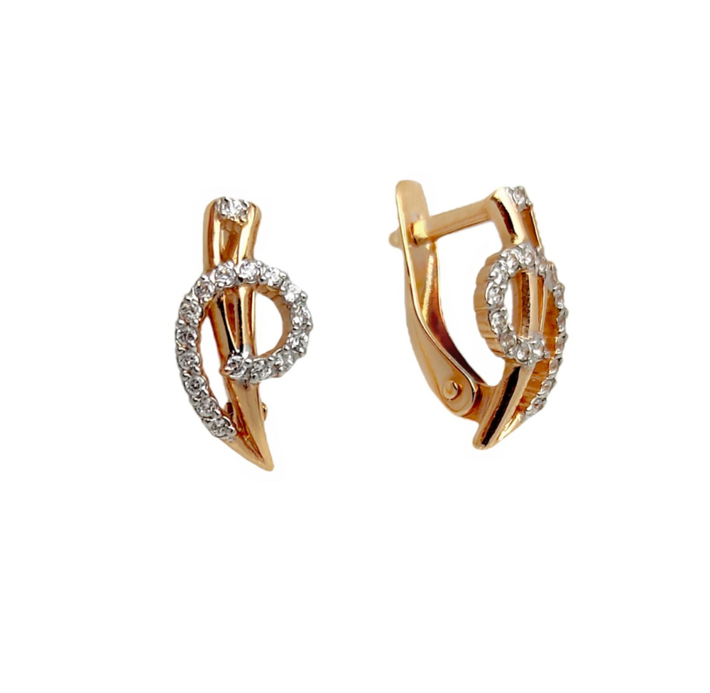 Серьги из золота с фианитами 2-2381 Серьги (Au 585)