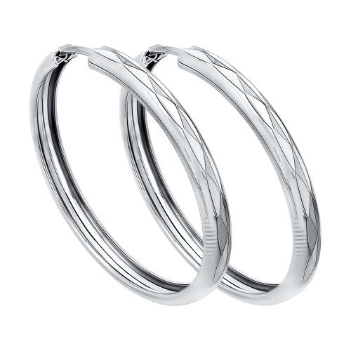 Серьги из серебра с алмазной гранью 94140064 Серьги (Ag 925)