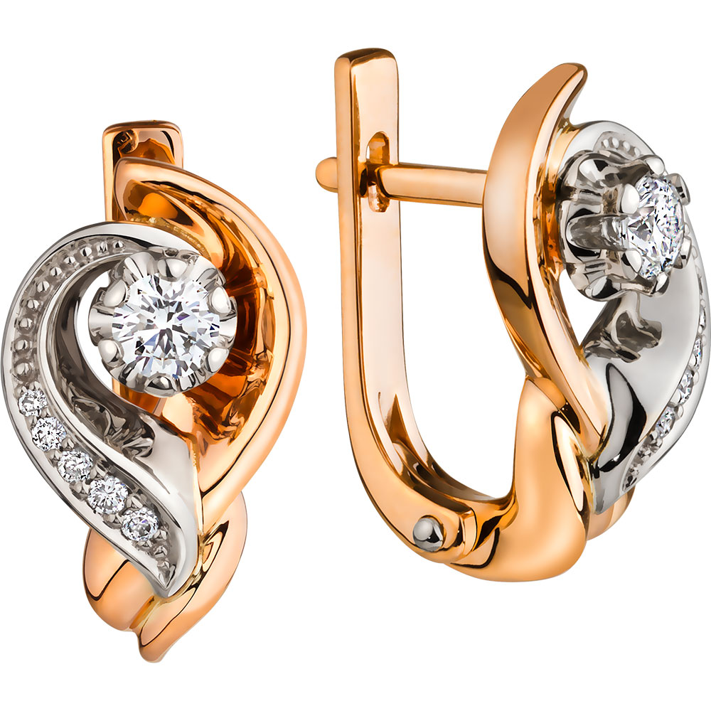 Серьги из золота с бриллиантами Зс-2376 Серьги (Au 585)