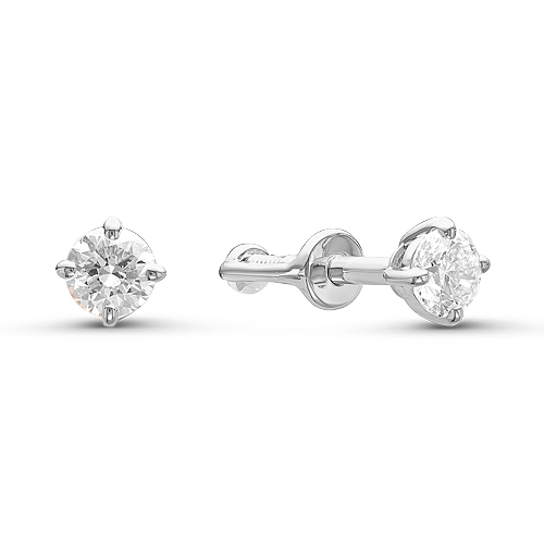 Серьги из золота c бриллиантами 10-0066 Серьги пусеты (Au 585)