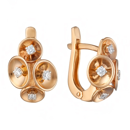 Серьги из золота c бриллиантами 02-2613 Серьги (Au 585)