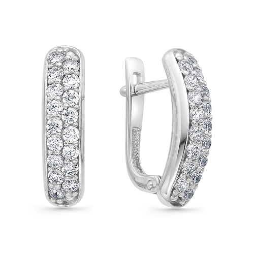 Серьги из серебра c фианитами 912020002 Серьги (Ag 925)