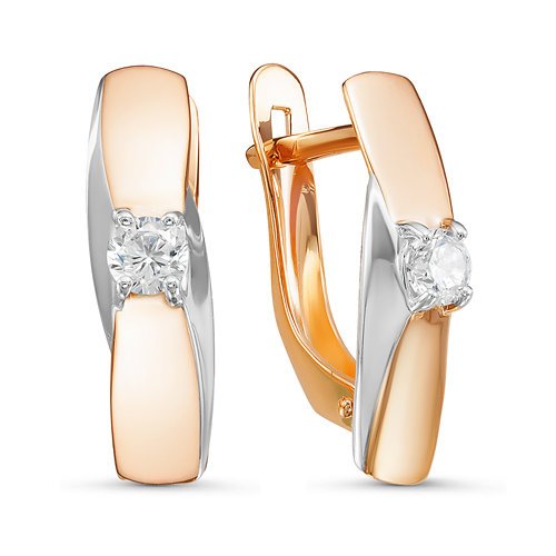 Серьги из золота с фианитами 127031 Серьги (Au 585)