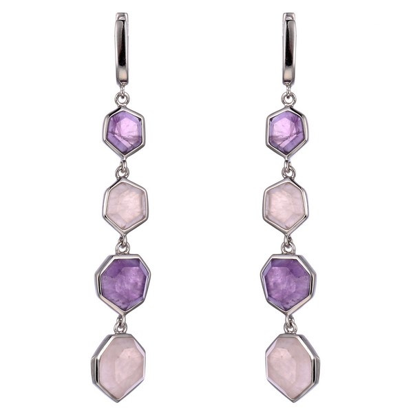 Серьги из серебра с аметистами 7620001002406 Серьги (Ag 925)